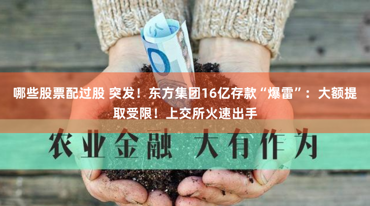 哪些股票配过股 突发！东方集团16亿存款“爆雷”：大额提取受限！上交所火速出手